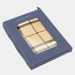 Burberry Beige Nova Check Silk Scarf/Pocket Square 
