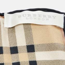 Burberry Beige Nova Check Silk Scarf/Pocket Square 