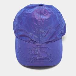 Burberry Iridescent Blue Equestrian Knight Patch Nylon Baseball Cap S
