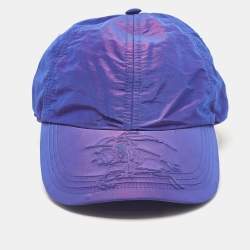 Burberry Iridescent Blue Equestrian Knight Patch Nylon Baseball Cap S