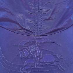 Burberry Iridescent Blue Equestrian Knight Patch Nylon Baseball Cap S