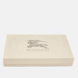 Pre Owned Burberry Smocked Brown Half Mega Check Cashmere Scarf