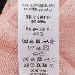 Burberry Pink  Wool & Silk Giant Check Gauze Scarf