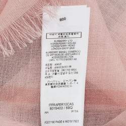 Burberry Pink  Wool & Silk Giant Check Gauze Scarf