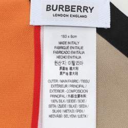Burberry Multicolor Montage Print Silk Skinny Neck Scarf