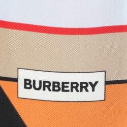 Burberry Multicolor Montage Print Silk Skinny Neck Scarf