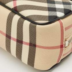 Pre Owned Burberry Beige Nova Check PVC Mini Cosmetic Pouch