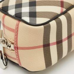 Pre Owned Burberry Beige Nova Check PVC Mini Cosmetic Pouch