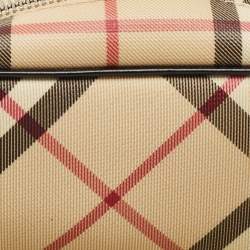 Pre Owned Burberry Beige Nova Check PVC Mini Cosmetic Pouch
