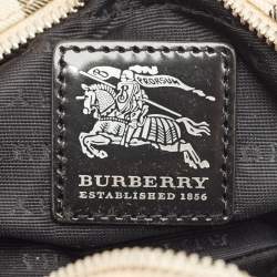 Pre Owned Burberry Beige Nova Check PVC Mini Cosmetic Pouch