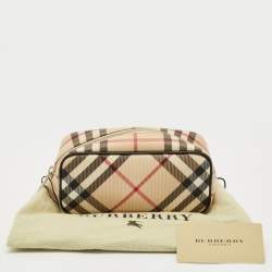 Pre Owned Burberry Beige Nova Check PVC Mini Cosmetic Pouch