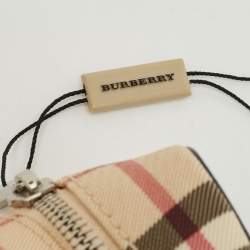 Pre Owned Burberry Beige Nova Check PVC Mini Cosmetic Pouch