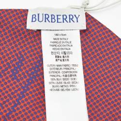Pre Owned Burberry Red Rose Silk Skinny Bandeau