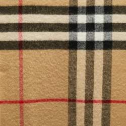 Pre Owned Burberry Archive Beige Gaint Check Cashmere Scarf 