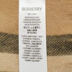 Pre Owned Burberry Archive Beige Gaint Check Cashmere Scarf 