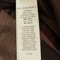 Pre Owned Burberry Brown Half Mega Check Wool & Silk Stole