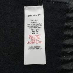 Pre Owned Burberry Grey Cashmere Fringed Scarf