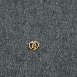 Pre Owned Burberry Grey Cashmere Fringed Scarf