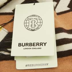 Pre Owned Burberry Multicolor Checkerboard Football Cashmere Scarf
