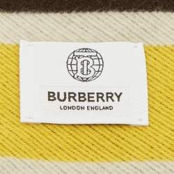 Pre Owned Burberry Multicolor Checkerboard Football Cashmere Scarf