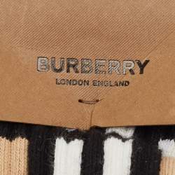 Pre Owned Burberry Archive Beige Check Intarsia Knit Socks XL