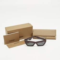 Pre Owned Burberry Burgundy/Grey B 4405 Frame Cat Eye Sunglasses