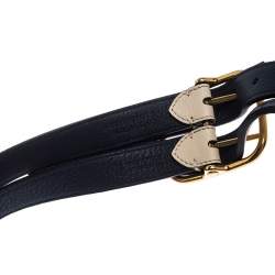 Pre Owned Burberry Ivory Leather Lynton Double Strap Belt 95CM