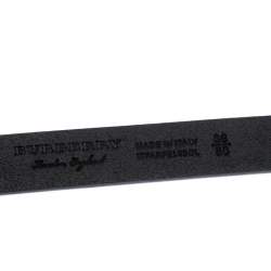 Pre Owned Burberry Black Leather Reese Slim Belt 90CM