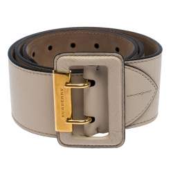 Pre Owned Burberry Beige Leather Cecile Waist Belt 95CM