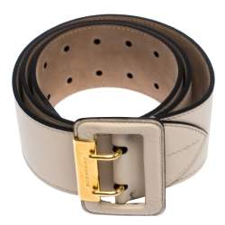 Pre Owned Burberry Beige Leather Cecile Waist Belt 95CM