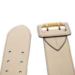 Pre Owned Burberry Beige Leather Cecile Waist Belt 95CM
