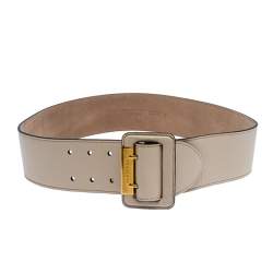 Pre Owned Burberry Beige Leather Cecile Waist Belt 95CM