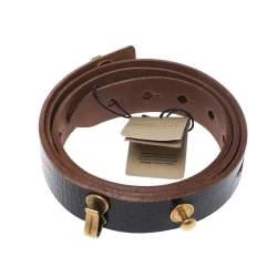 مملوكة مسبقًا Burberry Black Crackled Patent Leather Ashmore Belt 85CM