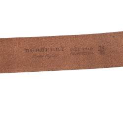 مملوكة مسبقًا Burberry Black Crackled Patent Leather Ashmore Belt 85CM