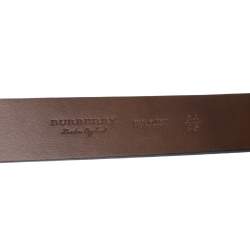 Pre Owned Burberry Black Leather Seth Belt 85CM
