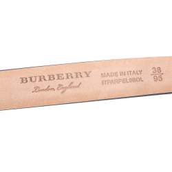 مملوكة مسبقًا حزام بربري ريس رفيع جلد أزرق 95 سم