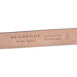 Pre Owned حزام بربري ريس رفيع جلد أزرق 85 سم