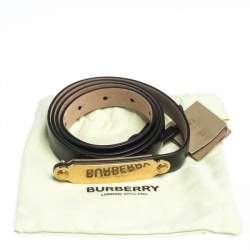 Pre Owned حزام بربري سليم رييس جلد اسود 105 سم