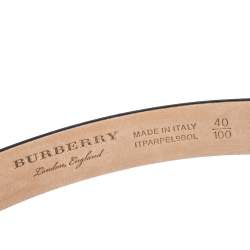 مملوكة مسبقًا Burberry Black Leather Slim Reese Belt 100CM