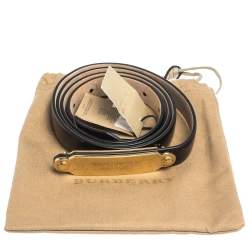 مملوكة مسبقًا Burberry Black Leather Slim Reese Belt 100CM
