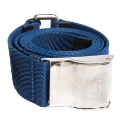 Pre Owned Burberry Blue Canvas Zach Webbing Belt 100 CM
