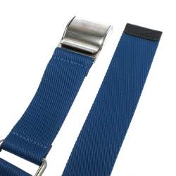 Pre Owned Burberry Blue Canvas Zach Webbing Belt 100 CM