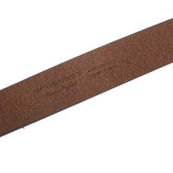 Pre Owned Burberry Brown Leather Ashmore Belt 80CM