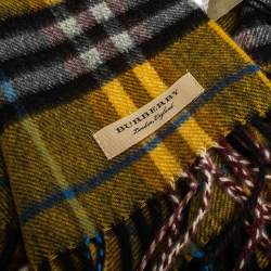 مملوكة مسبقًا وشاح بربري كشمير كاروهات ساستلفورد أصفر امبر