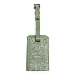 مملوكة مسبقًا Burberry Green Leather Name Tag Bag Charm