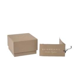 Pre Owned Burberry Midnight Marble Light Gold Tone Hoop Earrings