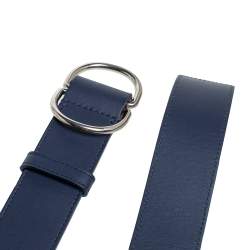 Pre Owned حزام بربري جلد حلقة حرف دي مزدود روز أولد/ أزرق كحلي مقاس صغير - سمول