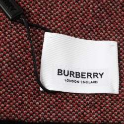 Pre Owned Burberry Bicolor Logo Intarsia Knit Cashmere Football Scarf