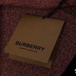 Pre Owned Burberry Bicolor Logo Intarsia Knit Cashmere Football Scarf