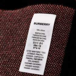 Pre Owned Burberry Bicolor Logo Intarsia Knit Cashmere Football Scarf